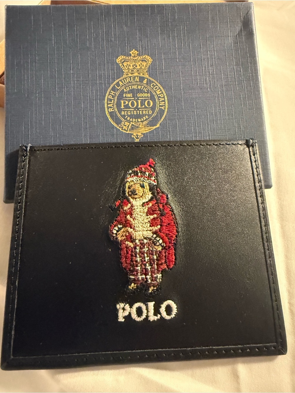 Bnwt polo bear card holder wallet brand new in box